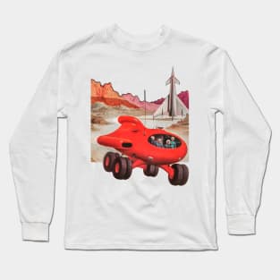 Red Spaceship Exploration Planet Rocket Astronauts Science Fiction Comic Long Sleeve T-Shirt